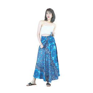 Daffodils Mandala Women's Bohemian Skirt in Navy Blue SK0033 020265 03