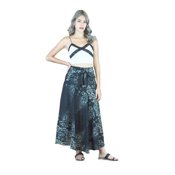 Cosmo Royal Elephant Women's Bohemian Skirt in Black SK0033 020307 01