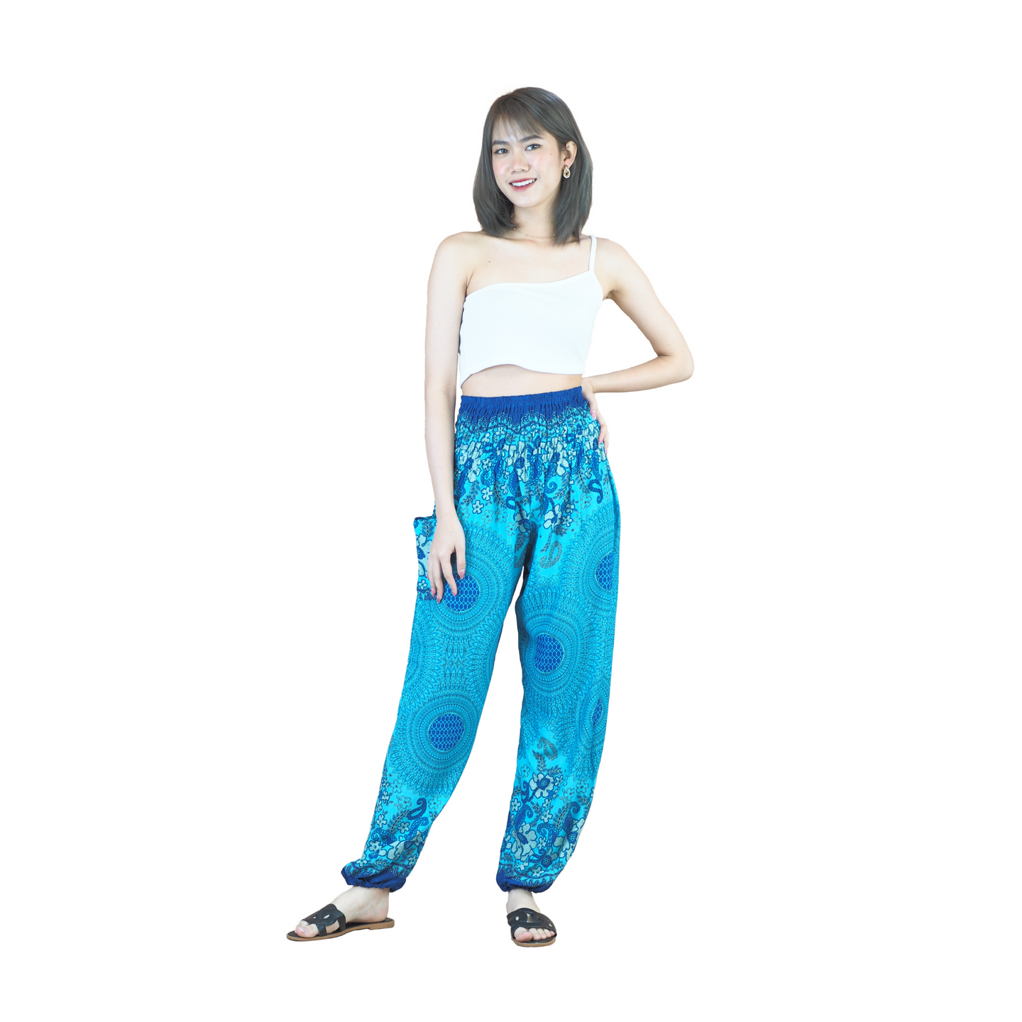 Acacia Mandala Women Harem Pants in Blue PP0004 020305 06