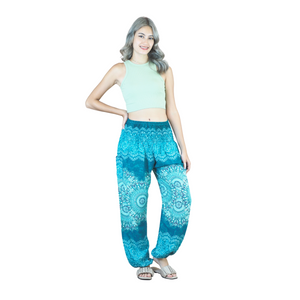 Peonies Mandala women harem pants in Ocean Blue PP0004 020308 05