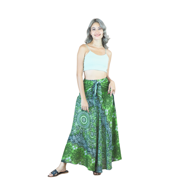 Daffodils Mandala Women's Bohemian Skirt in Green SK0033 020265 04