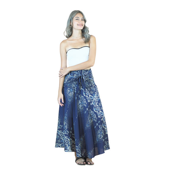 Cosmo Royal Elephant Women's Bohemian Skirt in Navy Blue SK0033 020307 03