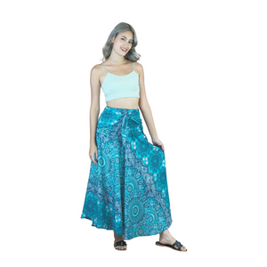 Daffodils Mandala Women's Bohemian Skirt in Ocean Blue SK0033 020265 06