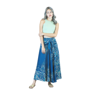 Cosmo Royal Elephant Women's Bohemian Skirt in Ocean Blue SK0033 020307 02