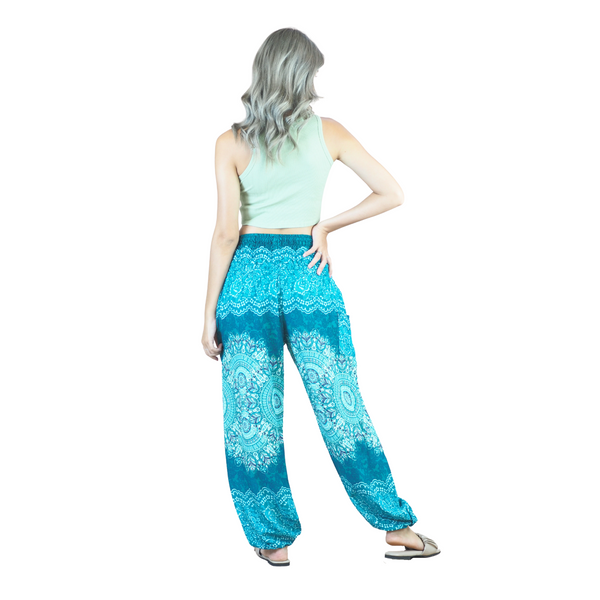 Peonies Mandala women harem pants in Ocean Blue PP0004 020308 05