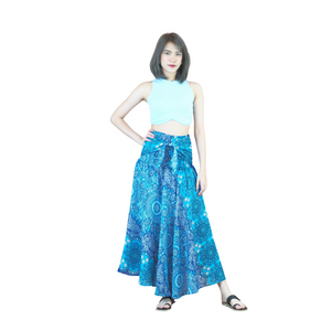 Daffodils Mandala Women's Bohemian Skirt in Bright Navy SK0033 020265 05