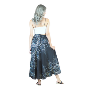 Cosmo Royal Elephant Women's Bohemian Skirt in Black SK0033 020307 01
