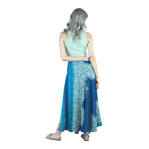 Muscari Mandala Women's Bohemian Skirt in Ocean Blue SK0033 020263 02