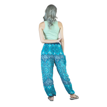 Load image into Gallery viewer, Daffodils Mandala women harem pants in Ocean Blue PP0004 020265 06