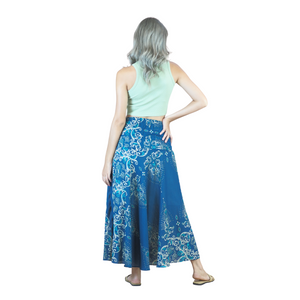 Cosmo Royal Elephant Women's Bohemian Skirt in Ocean Blue SK0033 020307 02