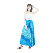 Load image into Gallery viewer, Peonies Mandala Women&#39;s Bohemian Skirt in Bright Navy SK0033 020308 02