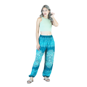 Peonies Mandala women harem pants in Ocean Blue PP0004 020308 05