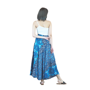 Daffodils Mandala Women's Bohemian Skirt in Navy Blue SK0033 020265 03
