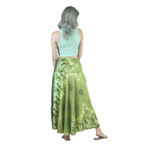 Acacia Mandala Women's Bohemian Skirt in Green SK0033 020305 02