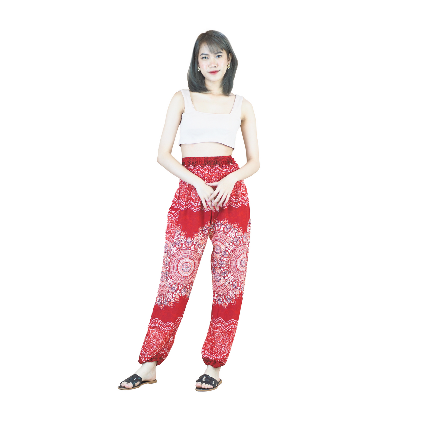 Peonies Mandala women harem pants in Red PP0004 020308 01