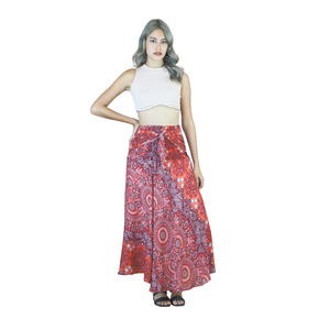 Daffodils Mandala Women's Bohemian Skirt in Red SK0033 020265 02