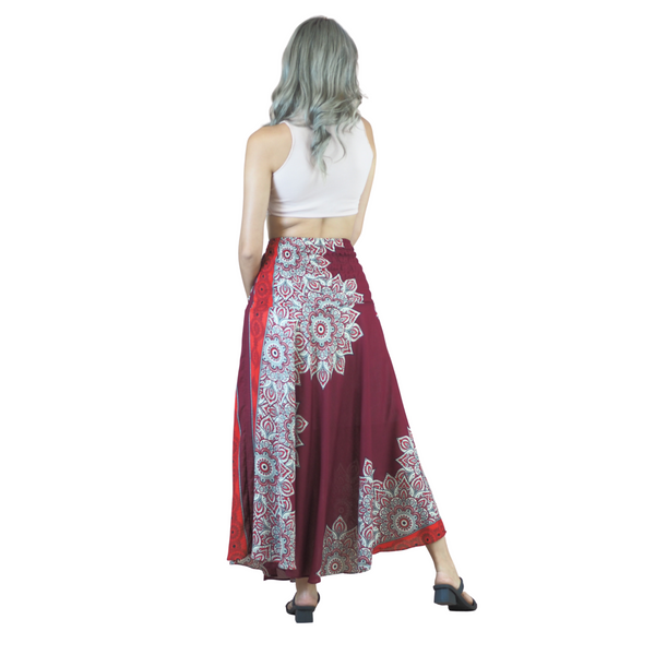 Muscari Mandala Women's Bohemian Skirt in Red SK0033 020263 05