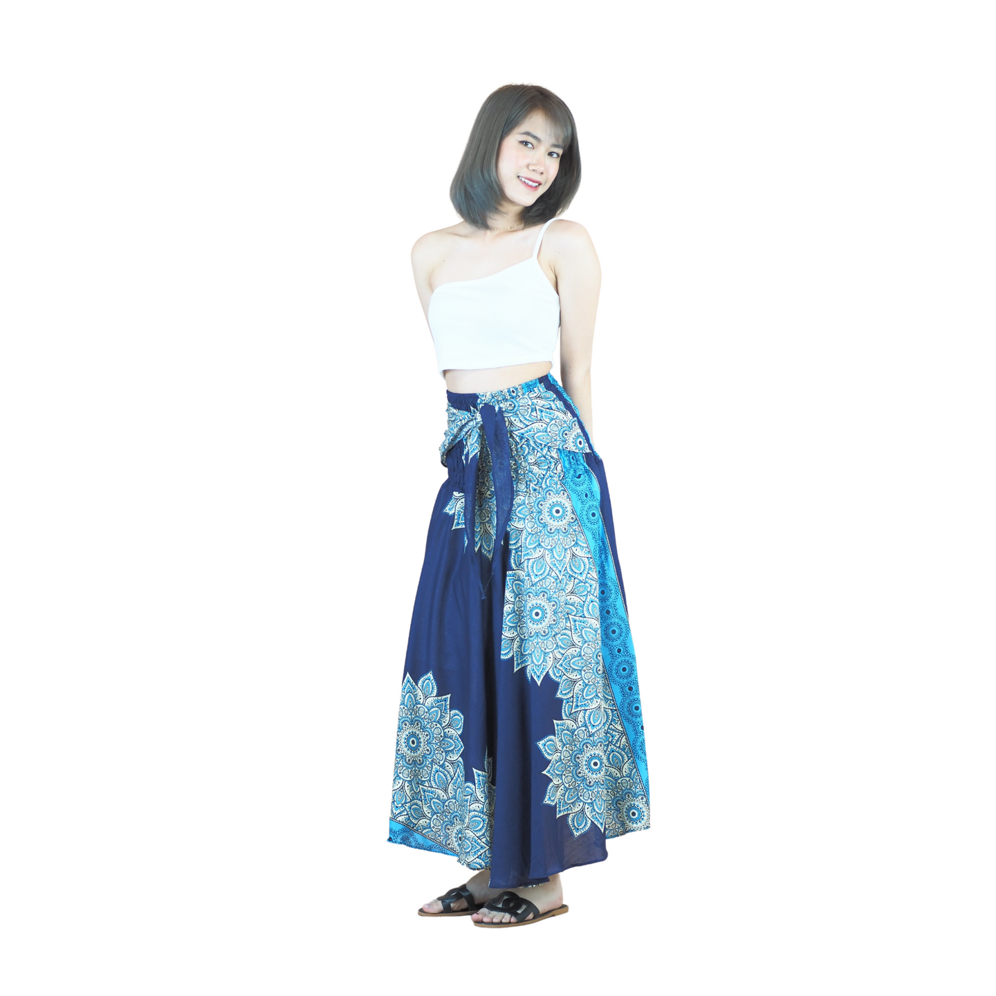 Muscari Mandala Women's Bohemian Skirt in Navy Blue SK0033 020263 03