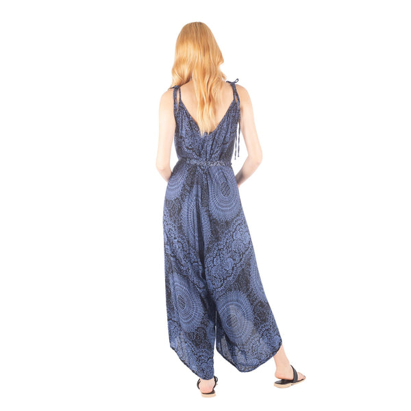 Monotone Mandala Women's Jumpsuit with Belt in Navy JP0097 020031 02