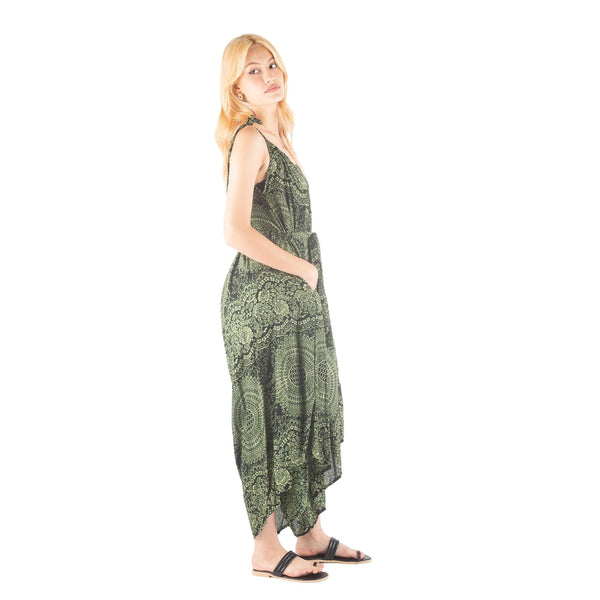 Monotone Mandala Women's Jumpsuit with Belt in Green JP0097 020031 04