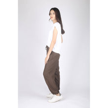 Load image into Gallery viewer, Solid Color Unisex Drawstring Genie Pants in Dark Brown PP0110 020000 16