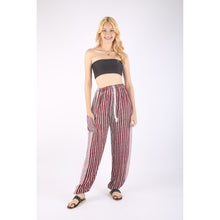Load image into Gallery viewer, Zebra Stripe Unisex Drawstring Genie Pants in Red PP0318 020041 03