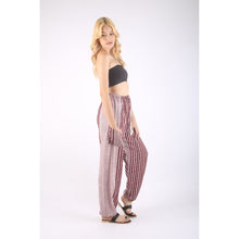 Load image into Gallery viewer, Zebra Stripe Unisex Drawstring Genie Pants in Red PP0318 020041 03