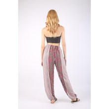 Load image into Gallery viewer, Zebra Stripe Unisex Drawstring Genie Pants in Red PP0318 020041 03