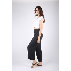 Solid Color Wide leg cropped Harem Pant in Black PP0305 020000 10