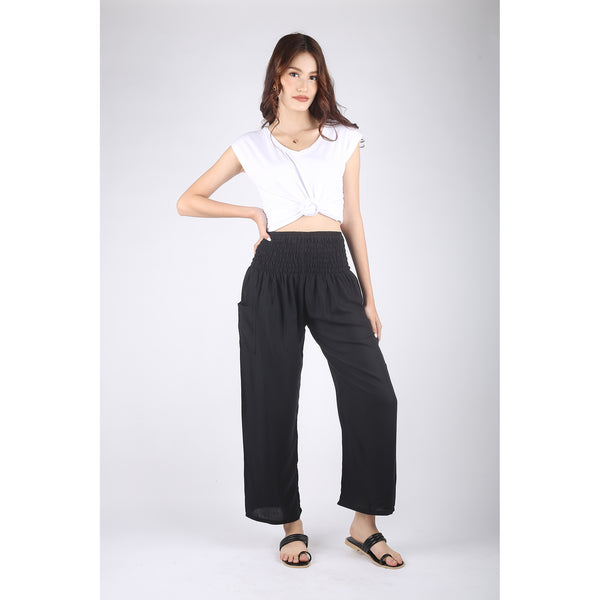 Solid Color Wide leg cropped Harem Pant in Black PP0305 020000 10