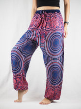 Load image into Gallery viewer, Abstract mandala Unisex Drawstring Genie Pants in Purple PP0110 020075 03