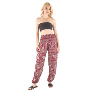 African Elephant 4 women harem pants in Red PP0004 020004 03