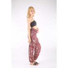 Load image into Gallery viewer, African Elephant 4 women harem pants in Red PP0004 020004 03