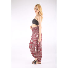 Load image into Gallery viewer, African Elephant 4 women harem pants in Red PP0004 020004 03