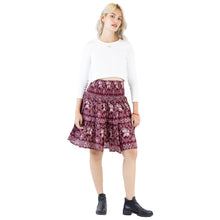 Load image into Gallery viewer, African Elephant Women&#39;s Skirt in Red SK0090 020004 03