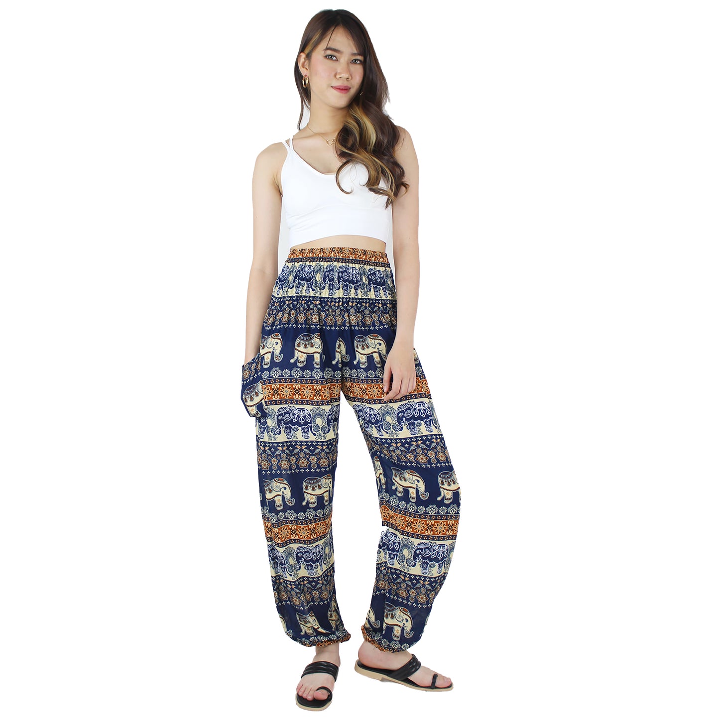Ancient Elephant Women's Harem Pants in Blue PP0004 020233 02