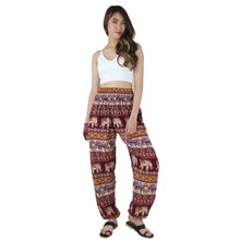 Load image into Gallery viewer, Ancient Elephant Women&#39;s Harem Pants in Burgundy PP0004 020233 03