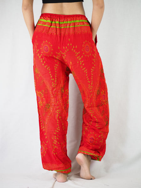 Big eye Unisex Drawstring Genie Pants in Red PP0110 020065 06