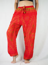 Load image into Gallery viewer, Big eye Unisex Drawstring Genie Pants in Red PP0110 020065 06