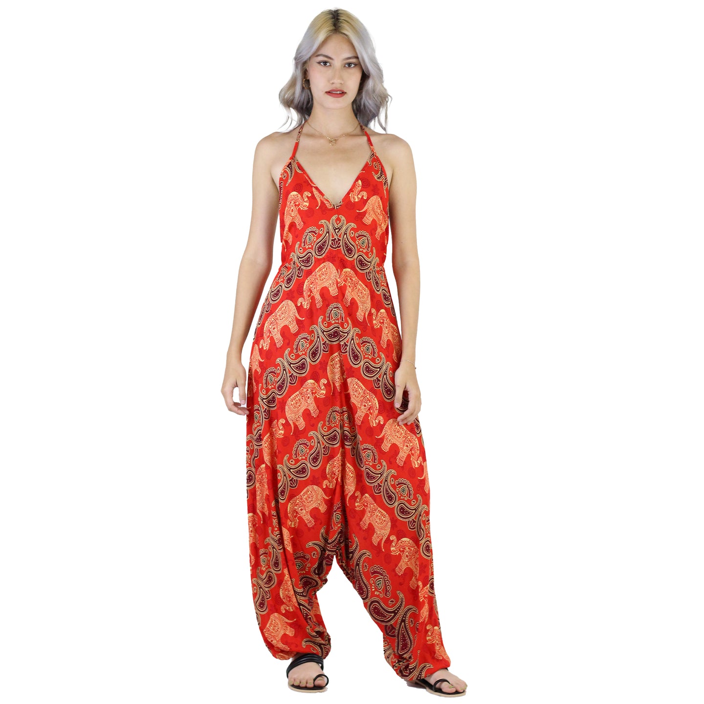 Cartoon Elephant Women's Jumpsuit in Red JP0064 020052 05