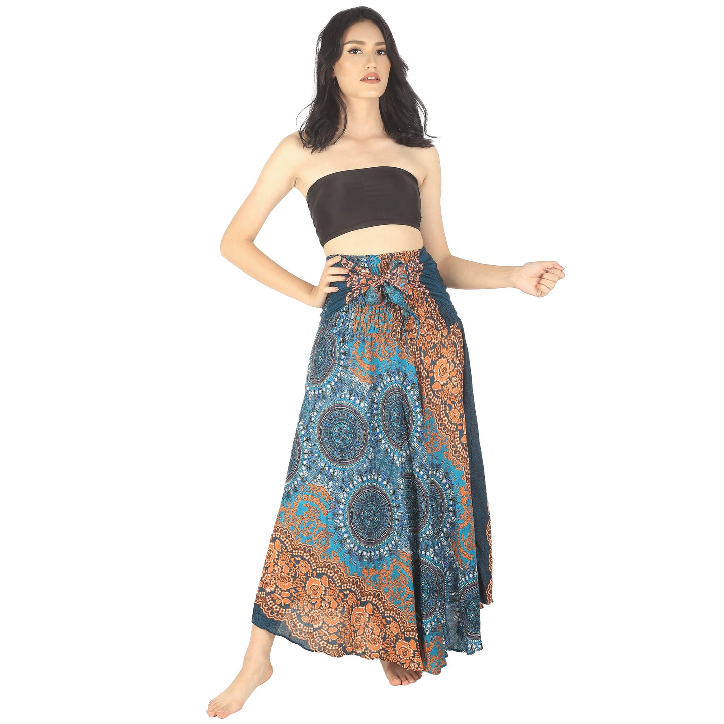 Clock Nut Women's Bohemian Skirt in Ocean Blue SK0033 020067 05