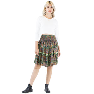 Contrast Mandala 127 Women's Skirt in Green SK0090 020127 02