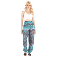 Load image into Gallery viewer, Contrast mandala 127 women harem pants in Black PP0004 020127 01