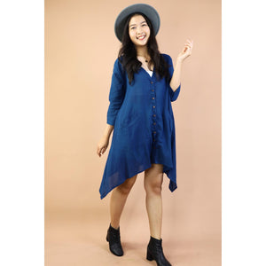 Solid Color Long Sleeve Shirt Dress Asymmetric Women DR0428 010000 00