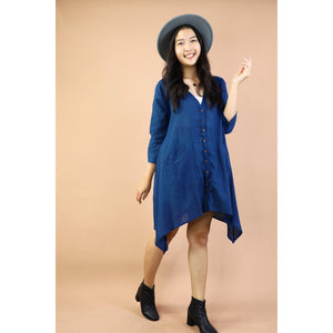 Solid Color Long Sleeve Shirt Dress Asymmetric Women DR0428 010000 00