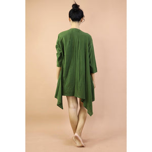 Solid Color Long Sleeve Shirt Dress Asymmetric Women DR0428 010000 00