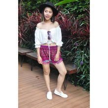 Load image into Gallery viewer, Mandala Women&#39;s Pompom Shorts Pants in Purple PP0228 020179 04