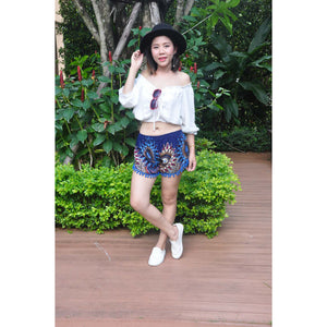 Mandala Women's Pompom Shorts Pants in Navy blue PP0228 020132 02