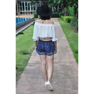 Mandala Women's Pompom Shorts Pants in Navy blue PP0228 020134 05