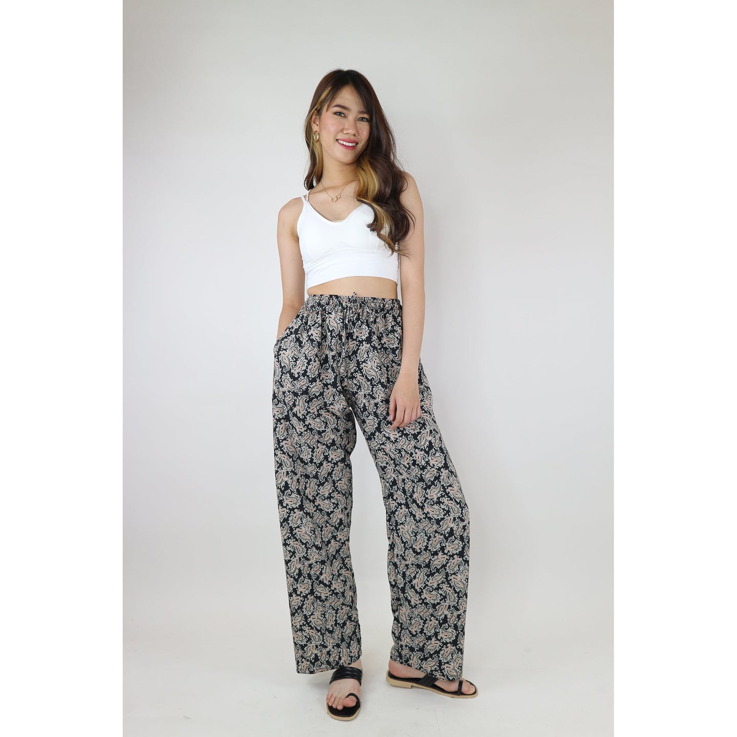 Dahlia Women's Lounge Drawstring Pants in Black PP0216 130019 01